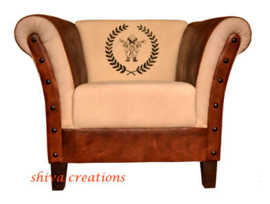 JLF--055 Leather canvas sofa